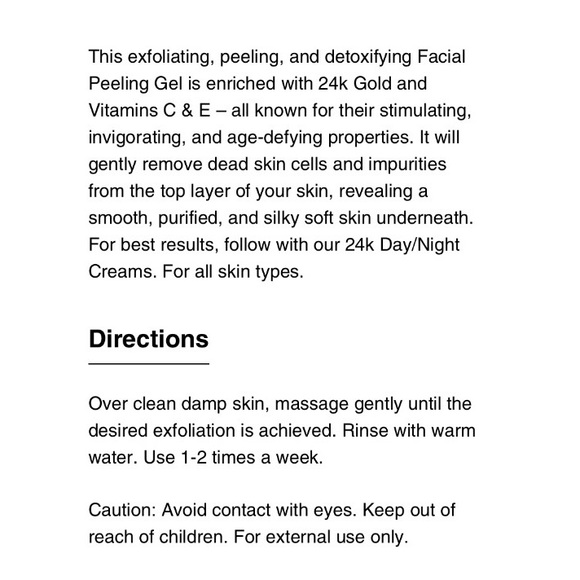 NIB GLO24K Detoxifying 24k Facial Peeling Gel w/24k Gold & Vitamins C & … - Picture 6 of 6